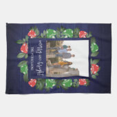 Rustic Woodland Whimsical Mushrooms Christmas Theedoek (Horizontaal)