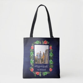 Rustic Woodland Whimsical Mushrooms Christmas Tote Bag
