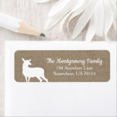 Rustic Woodland White Doe Burlap Etiket (Insitu)