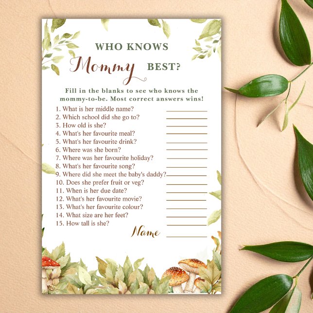 Rustic Woodland Wie Mama Het Beste Baby shower Ken (Creator heeft geüpload)