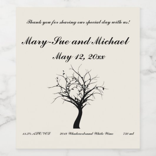 Rustic Woodland Wijn Etiket (Enkel label)