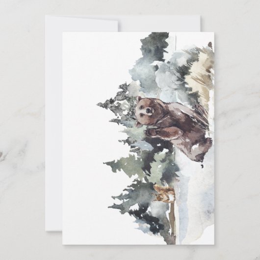 Rustic Woodland Wild 1 1e verjaardag uitnodiging (Achterkant)