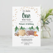 Rustic Woodland Wild One 1e verjaardag Kaart (Staand voorkant)