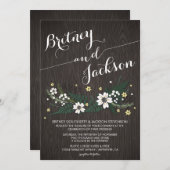 Rustic Woodland Wildflower Wedding Invitations Kaart (Voorkant / Achterkant)