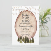 Rustic Woodland Winter Baby shower String Lights Kaart (Staand voorkant)
