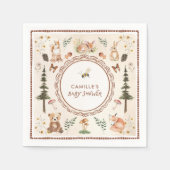 Rustic Woodland Winter Boy Baby shower Servet (Voorkant)