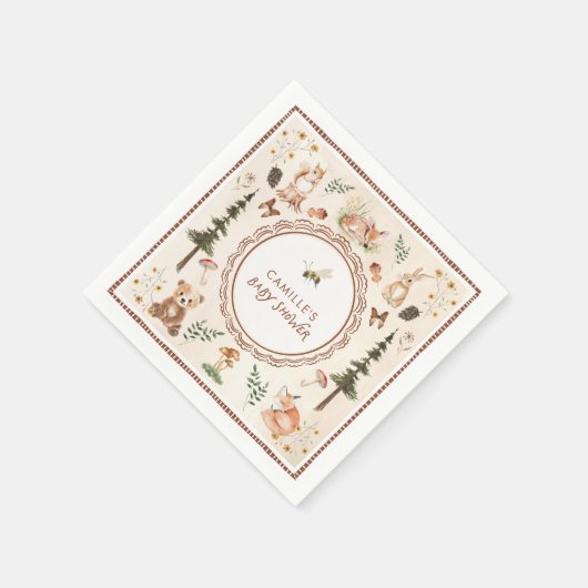 Rustic Woodland Winter Boy Baby shower Servet (Hoek)