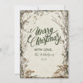 Rustic Woodland Winter Christmas Feestdagenkaart (Voorkant)
