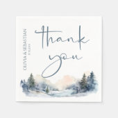 Rustic Woodland Winter Forest Dank u Servet (Voorkant)