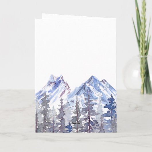 Rustic Woodland Winter Forest "Happy Birthday"  Kaart (Achterkant)