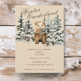 Rustic Woodland Winter Onederland Kaart