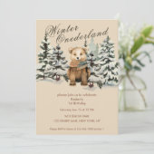 Rustic Woodland Winter Onederland Kaart (Staand voorkant)