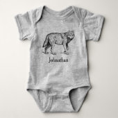 Rustic Woodland Wolf & Baby's Romper (Voorkant)
