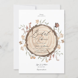 Rustic Woodland Wood Slice Vrijgezellenfeest Weddi Kaart