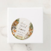 Rustic Woodland Young Wild en Drie 3de Verjaardag Bedankjes Labels (In situ)