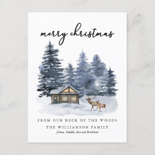 Rustic Woodlands Merry Kerstry  Briefkaart