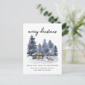 Rustic Woodlands vrolijk kerstfeest Briefkaart (Staand voorkant)