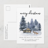Rustic Woodlands vrolijk kerstfeest Briefkaart (Voorkant / Achterkant)