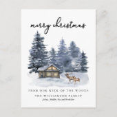 Rustic Woodlands vrolijk kerstfeest Briefkaart (Voorkant)