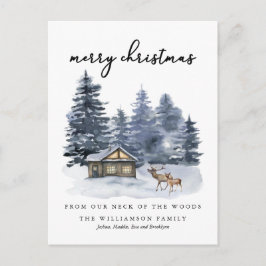 Rustic Woodlands vrolijk kerstfeest Briefkaart