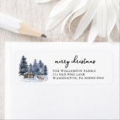 Rustic Woodlands Waterverf kerstvakantie terug Etiket (Insitu)