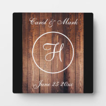 Rustic Woodlook Wedding Tabletop Plaque met Easel