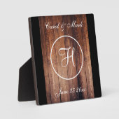 Rustic Woodlook Wedding Tabletop Plaque met Easel Fotoplaat (Voorkant)