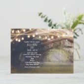 Rustic Woods Betoverd Bos & Lichtjes Bruiloft Kaart (Staand voorkant)
