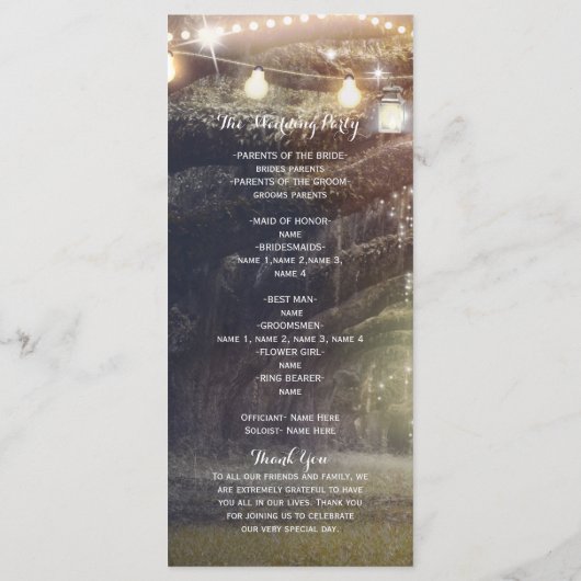 Rustic Woods Betoverd Bos & Lichtprogramma Programmakaart (Achterkant)