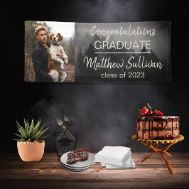 Rustic Woodsy Afstuderen Foto Spandoek