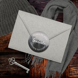 Rustic Woodsy Afstuderen Klasse 2023 | Naam Ronde Sticker