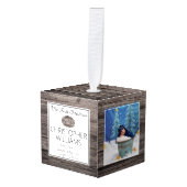 Rustic Woodsy Baby Mijn eerste kerstfoto 3 Decoratie (Voorkant hoekig)