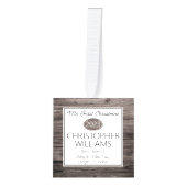 Rustic Woodsy Baby Mijn eerste kerstfoto 3 Decoratie (Voorkant)