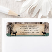 Rustic Woodsy Deer Adresetiketten Etiket (Insitu)
