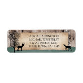 Rustic Woodsy Deer Adresetiketten Etiket (Voorkant)