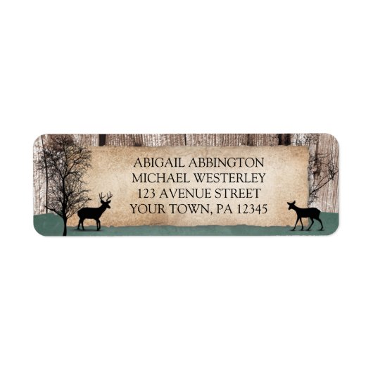 Rustic Woodsy Deer Adresetiketten Etiket (Voorkant)