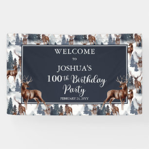 Rustic Woodsy Deer   Forest 100th Birthday Party Spandoek
