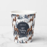 Rustic Woodsy Deer | Forest 18th Birthday Party Pa Papieren Bekers<br><div class="desc">Viel zijn verjaardag in roestachtige boedstijl met dit hertenpatroon,  een natuur in de openlucht,  het ontwerp van de "Birthday Party",  met een verscheidenheid aan herten met evergroene bomen,  bergen en sneeuw op een witte achtergrond. Composietontwerp per feestdag — design.</div>