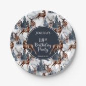 Rustic Woodsy Deer | Forest 18th Birthday Party Papieren Bordje (Voorkant)
