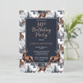 Rustic Woodsy Deer | Forest 30th Birthday Party Kaart (Staand voorkant)