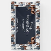 Rustic Woodsy Deer | Forest 40th Birthday Party Spandoek (Verticaal)