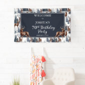 Rustic Woodsy Deer | Forest 70th Birthday Party Spandoek (Insitu)