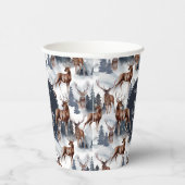 Rustic Woodsy Deer | Forest 90th Birthday Party Papieren Bekers (Rechts)