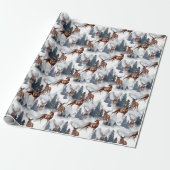 Rustic Woodsy Deer Forest Winter Kerstfeestdag Cadeaupapier (Uitgerold)