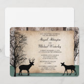 Rustic Woodsy Deer Wedding Invitations Kaart (Voorkant / Achterkant)
