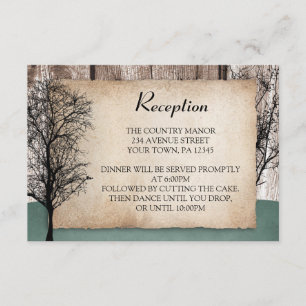 Rustic Woodsy Deer Wedding Reception Kaarten