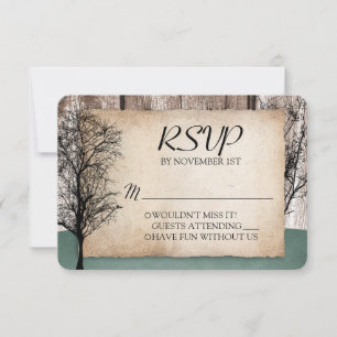 Rustic Woodsy Deer Wedding RSVP antwoordkaarten Kaartje