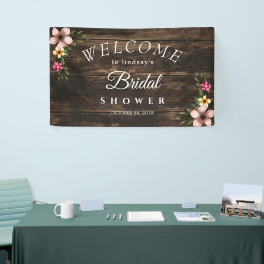 :Rustic Woodsy Elegant Country Vrijgezellenfeest S Spandoek (Beurs)