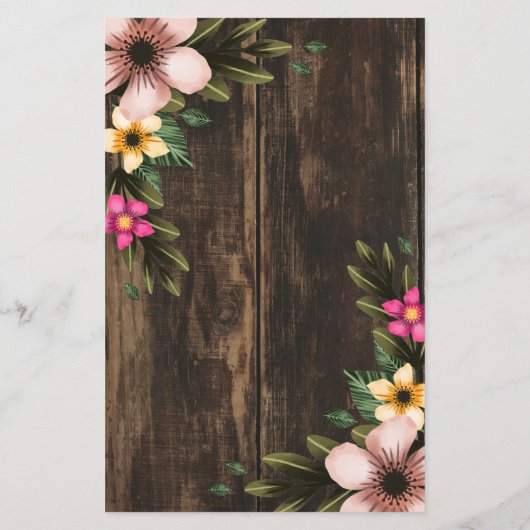 Rustic Woodsy Elegant Country Wood Dinner Menu (Achterkant)