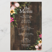 Rustic Woodsy Elegant Country Wood Dinner Menu (Voorkant)